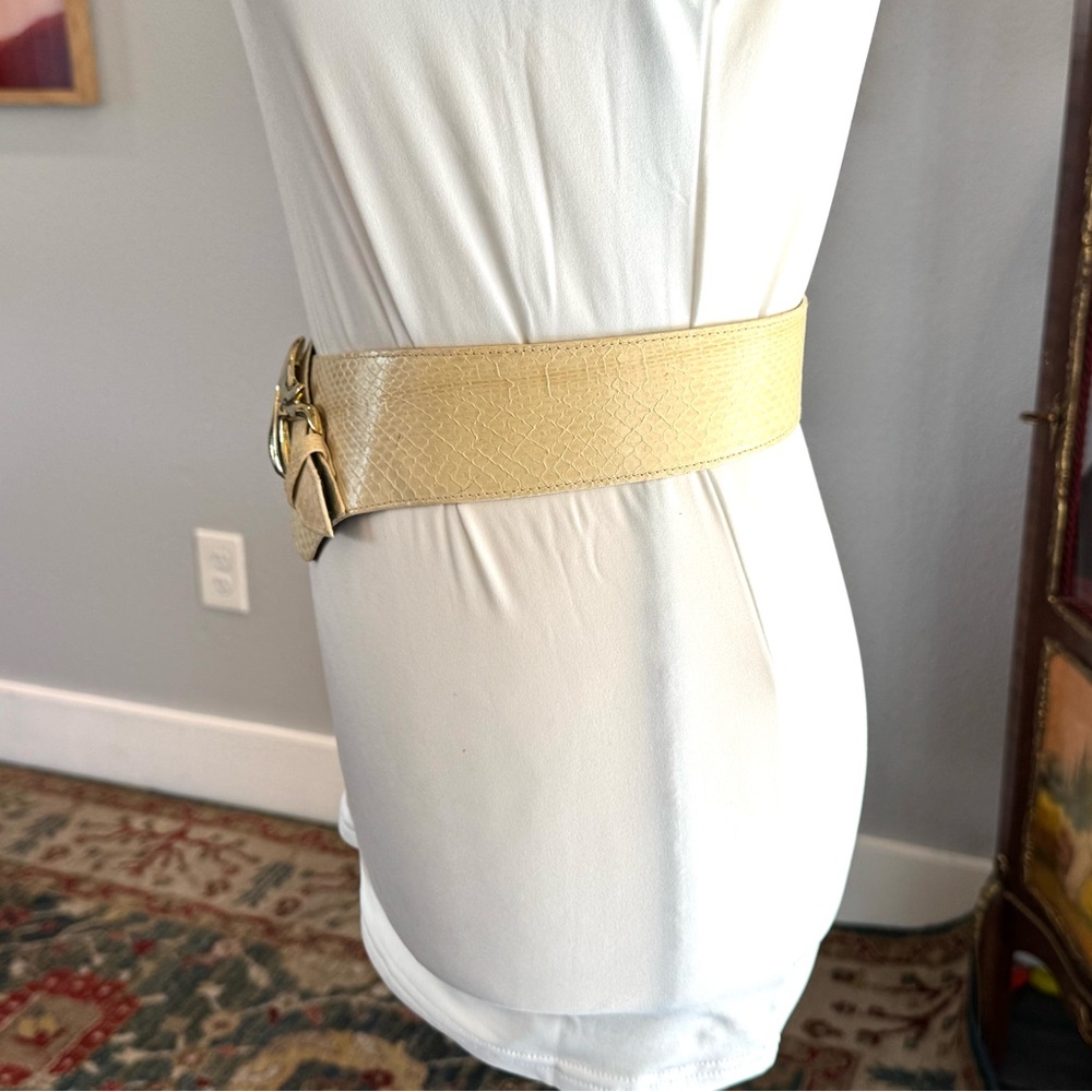 Vintage Snakeskin Cream Belt - Picture 6 of 9